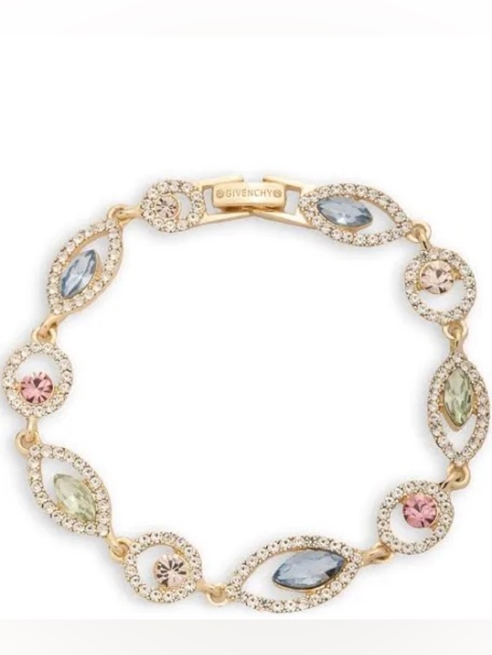 Givenchy Gold Tone Crystal Flex Line Bracelet – Multi